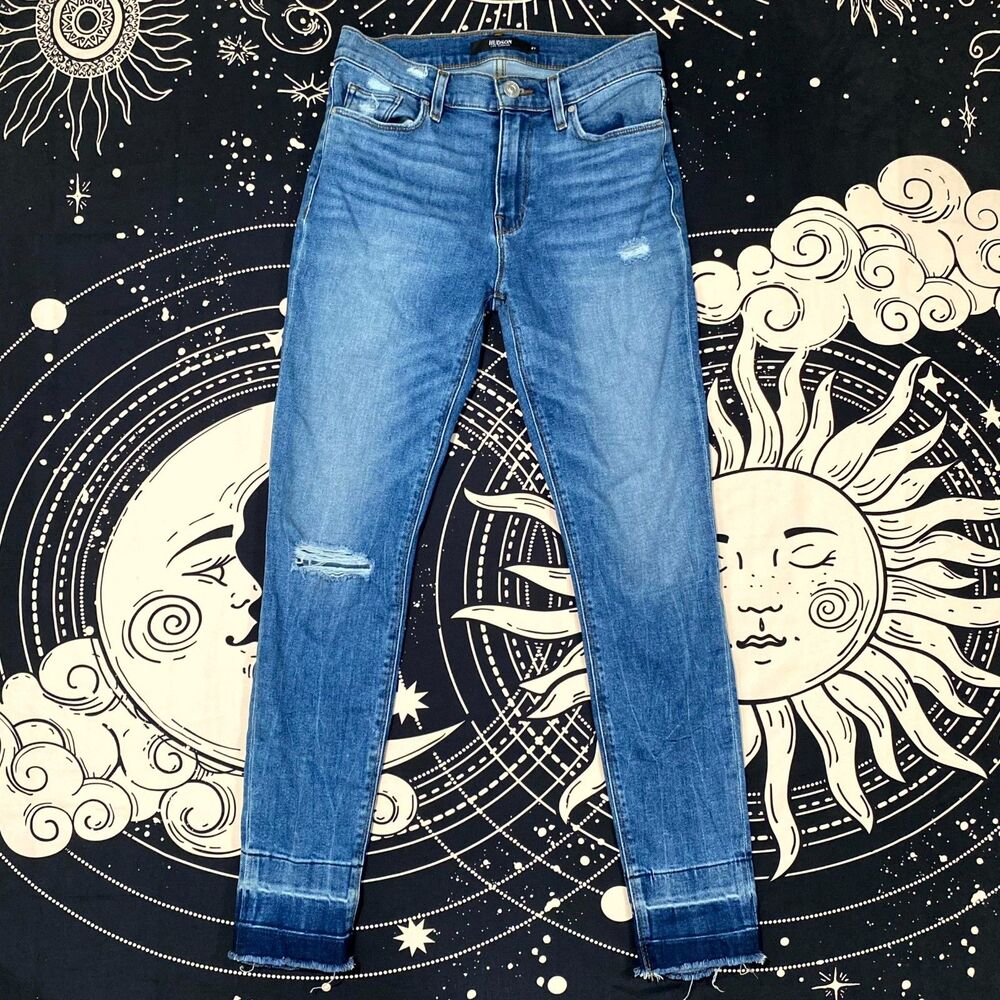 Hudson Nico Jeans Women's 27x27 Blue Cotton Denim Tapered Workwear Distressed